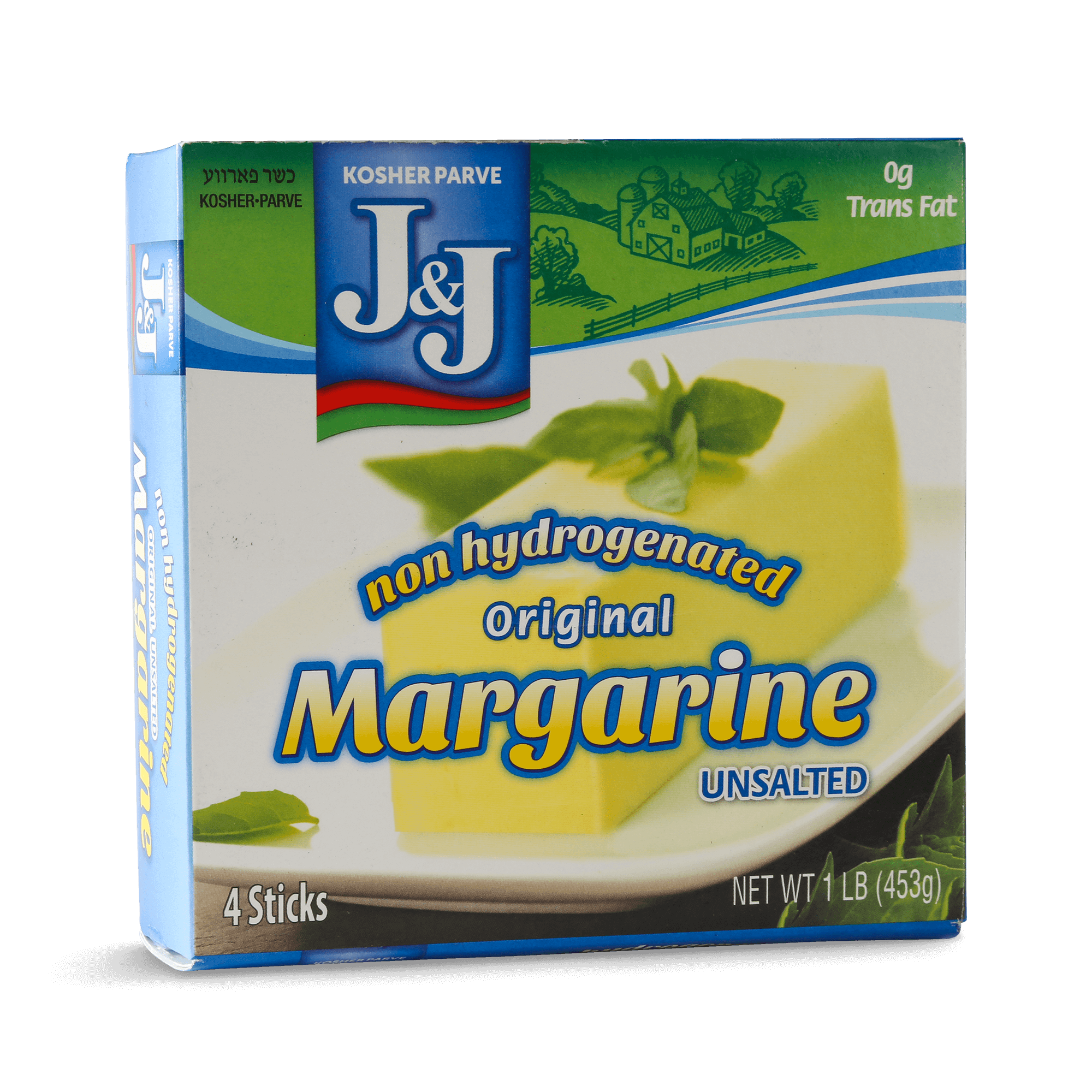 J&J Dairy  Margarine ¼'s Trans fat free 4pk, 1 Lb.